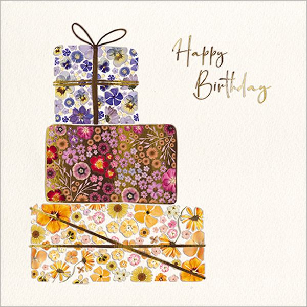 Foil Card-Stack of Floral Gifts