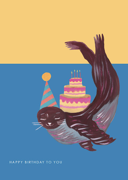 Card-Sea Lion and Cake