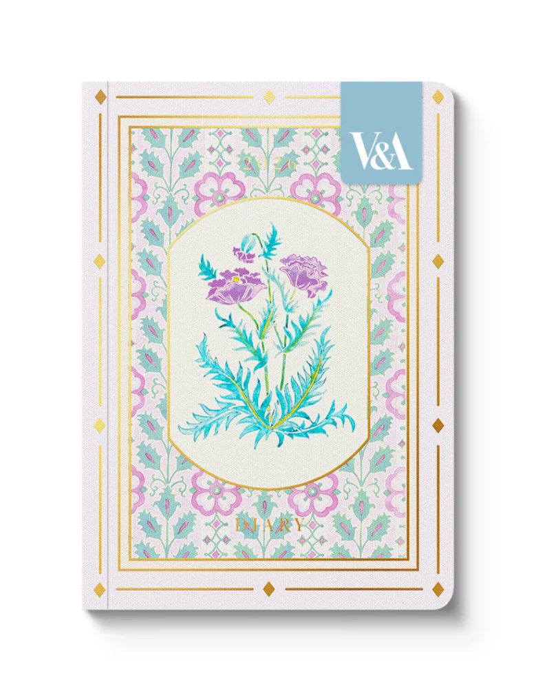 V&A A6 Diary-Cottagecore Purple Poppies