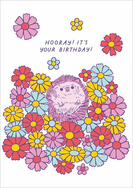 Card-Hedgehog Birthday