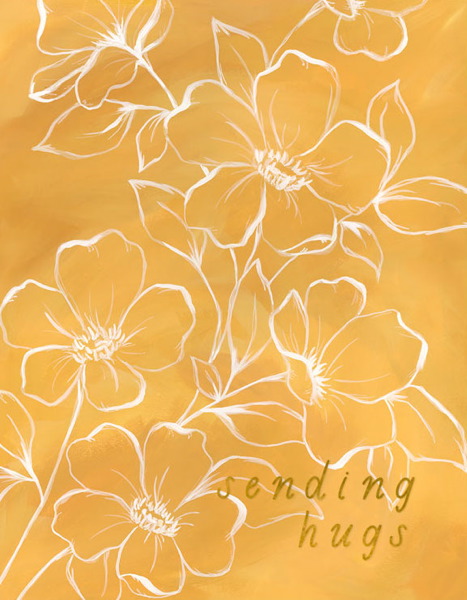 Foil Card-Golden Poppy Hugs