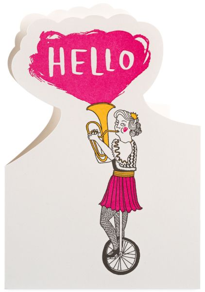 Cut Out Card-French Horn Lady