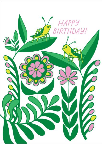 Card-Grasshopper Bday