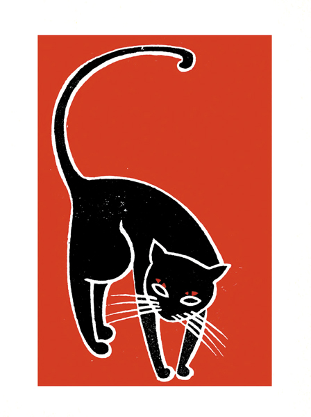 [AV-MC-AP252] Mini Card-Red Black Cat