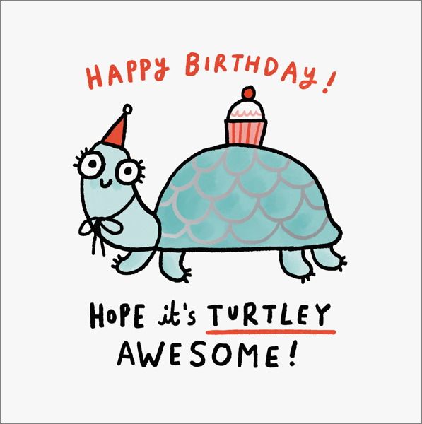 [OD-C-GE4294-SQ] Foil Card-Turtley Awesome Birthday