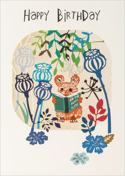 [FO-C-PP007] Laser Cut Card-Mouse With Book