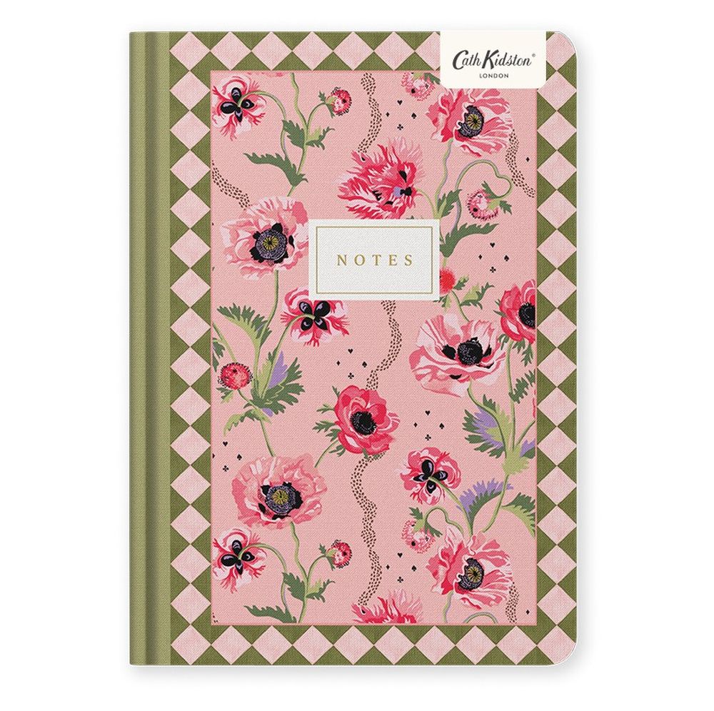 [CK-SN-1-A5-13211] A5 Premium Hard Cover Notebook-Pink Poppies