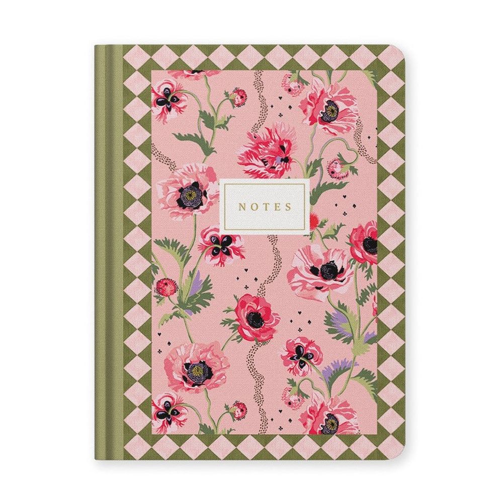 [CK-SN-2-B6-13170] B6 Premium Hard Cover Notebook-Pink Poppies