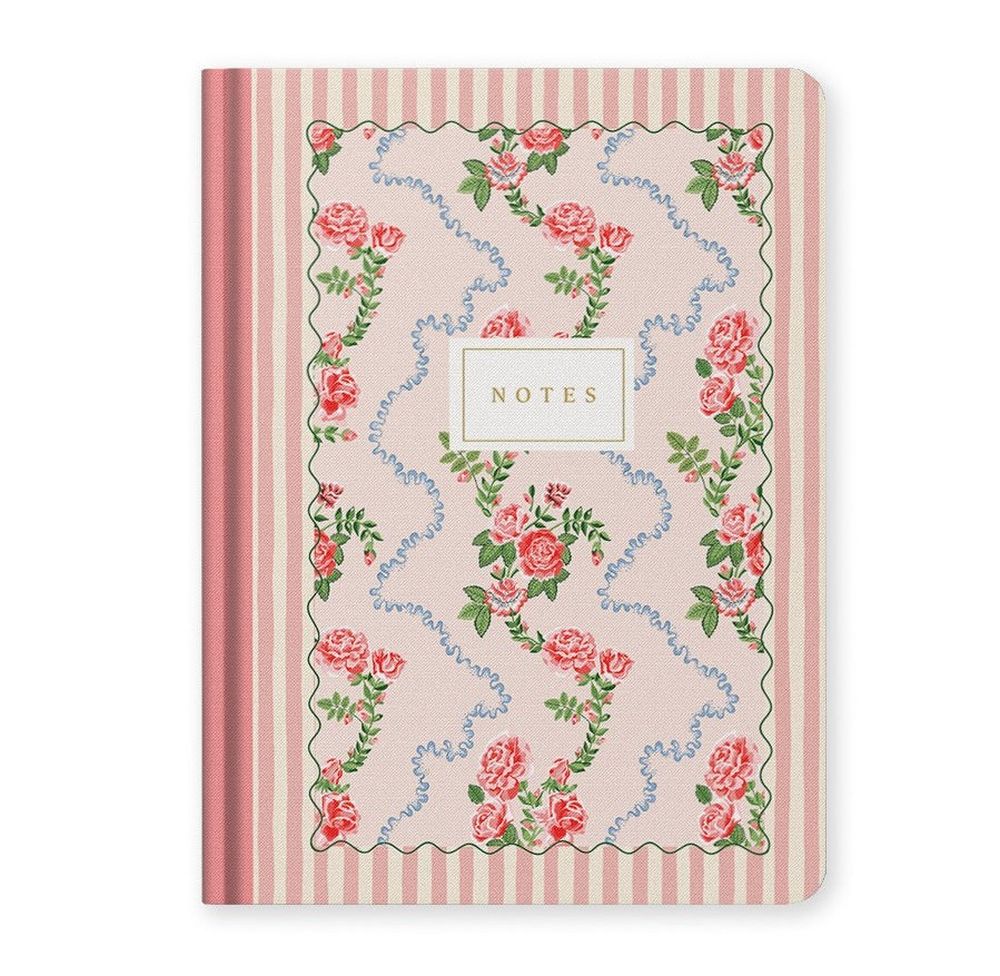 [CK-SN-2-B6-13173] B6 Premium Hard Cover Notebook-Rose Flutter Stripe